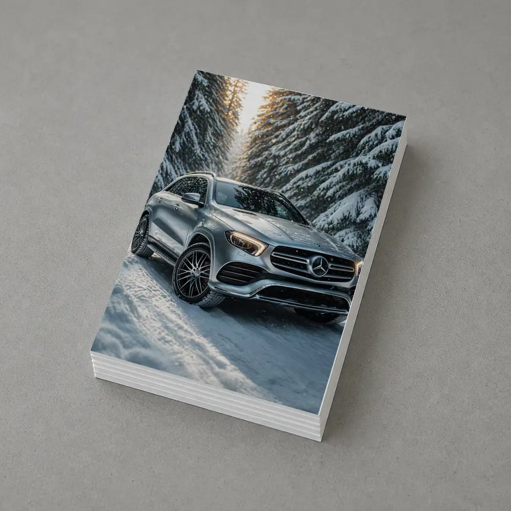 Mercedes Benz GLE Silver Snow Forest – Postcards