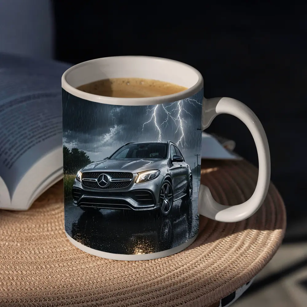 Mercedes GLE SUV in Thunderstorm Rain – Mugs