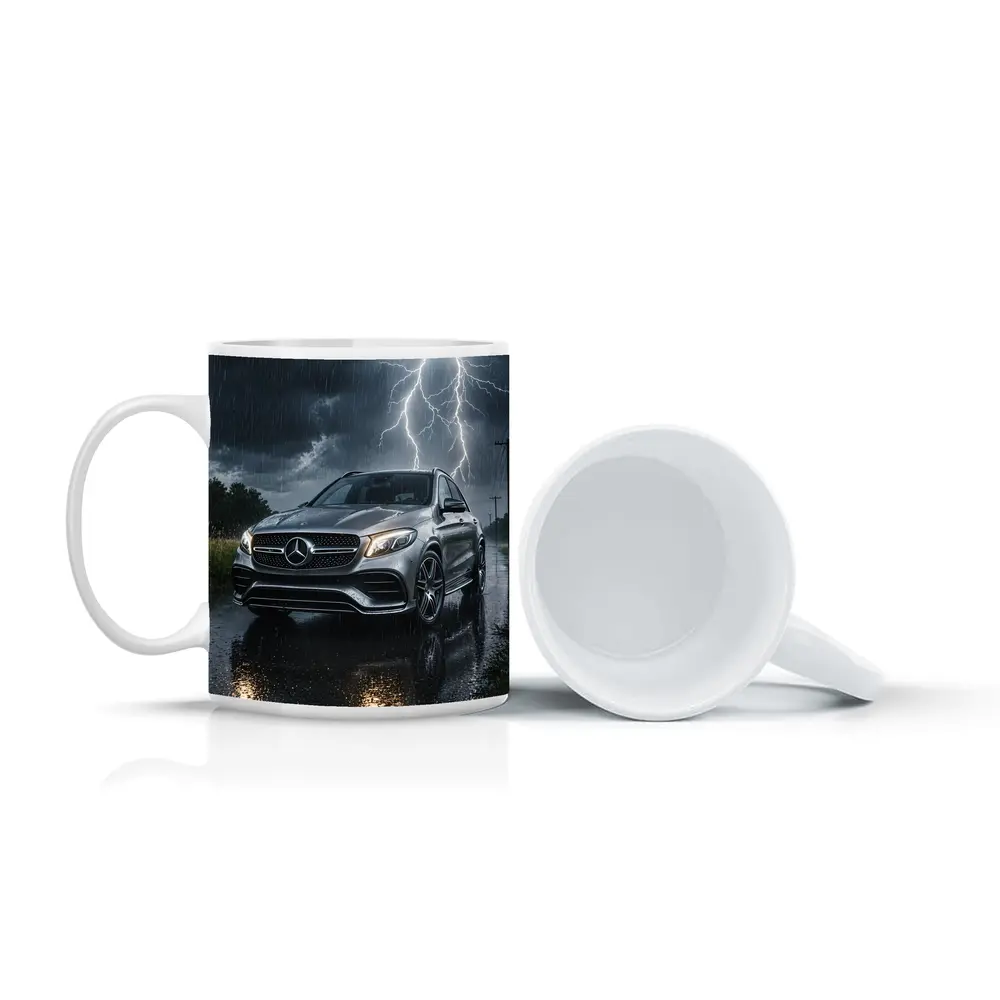 Mercedes GLE SUV in Thunderstorm Rain – Mugs