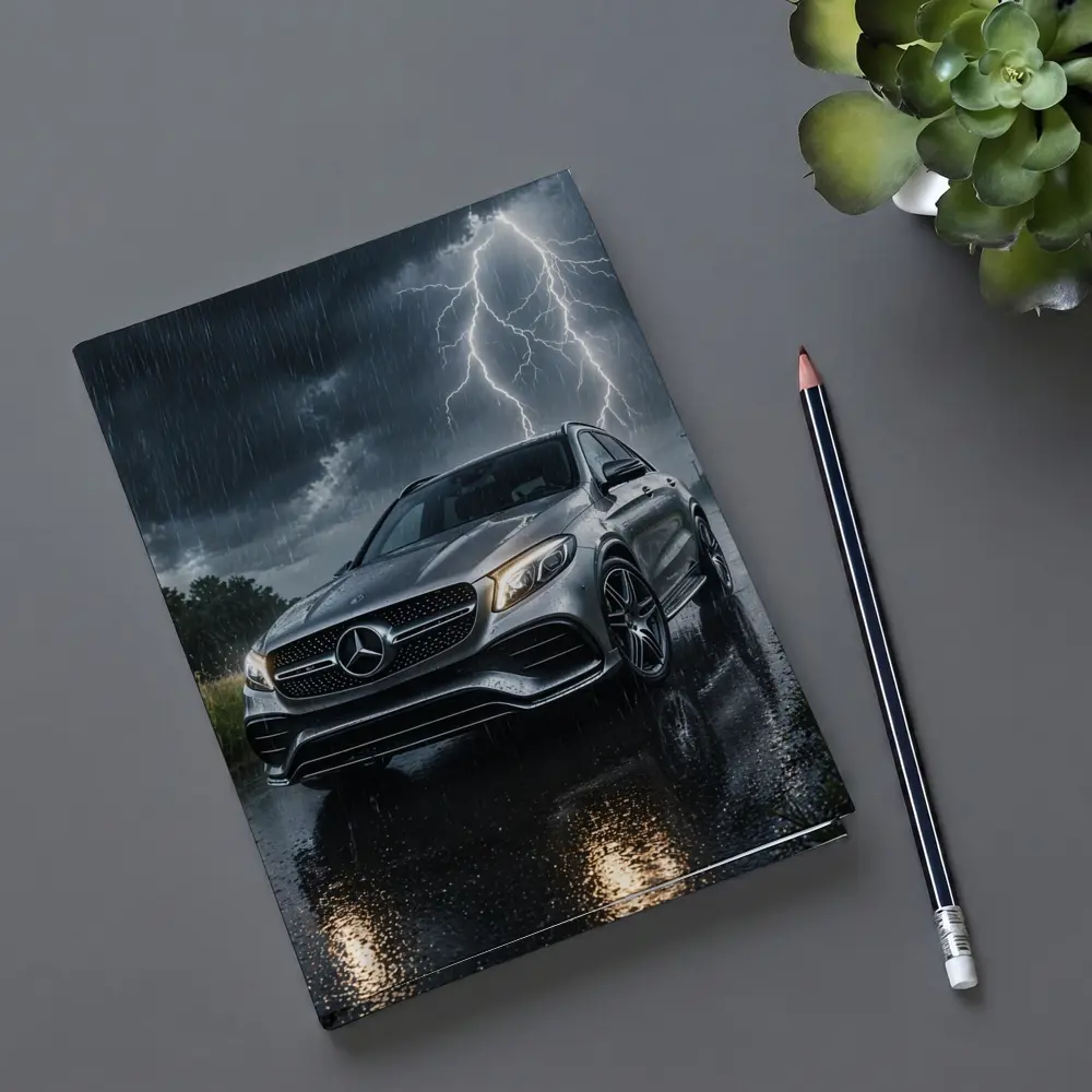 Mercedes GLE SUV in Thunderstorm Rain – Notebooks
