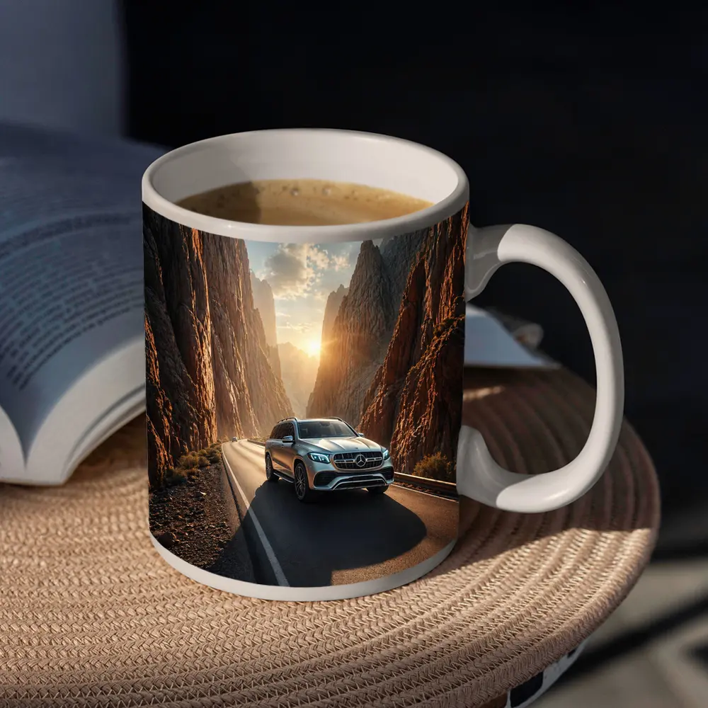 Mercedes GLS SUV Driving Through Rocky Canyon – Mugs
