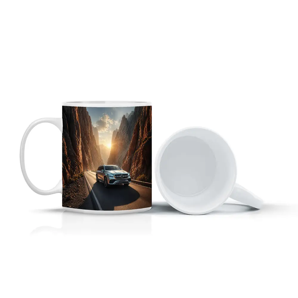 Mercedes GLS SUV Driving Through Rocky Canyon – Mugs