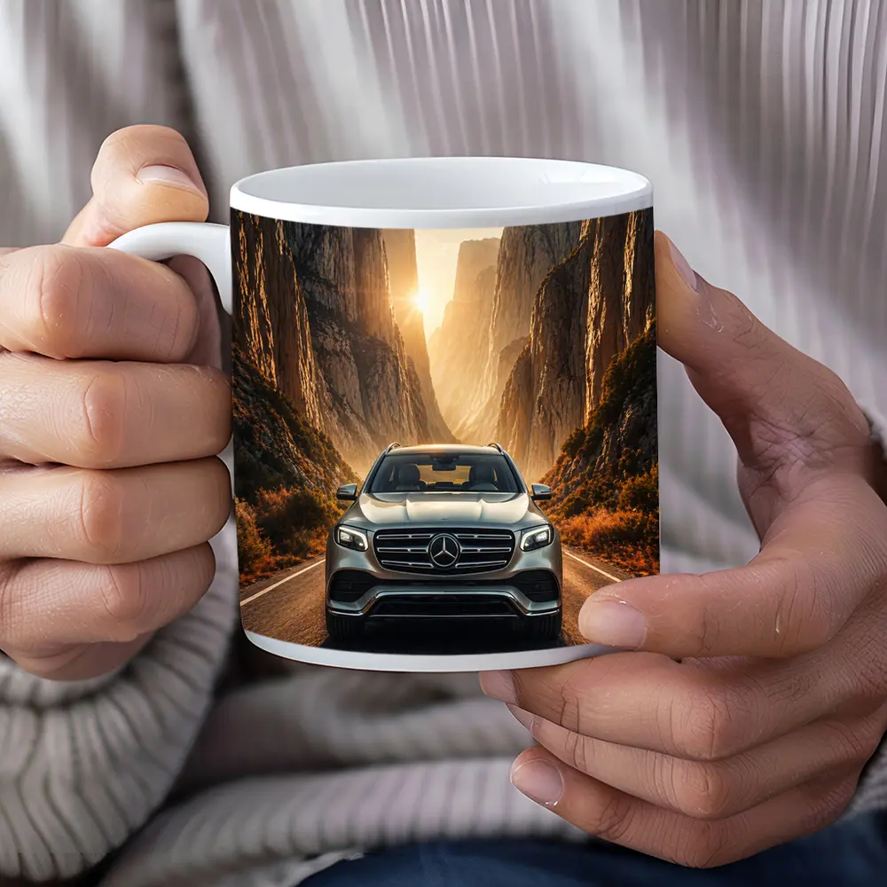 Mercedes GLS SUV Canyon Road Sunset – Mugs