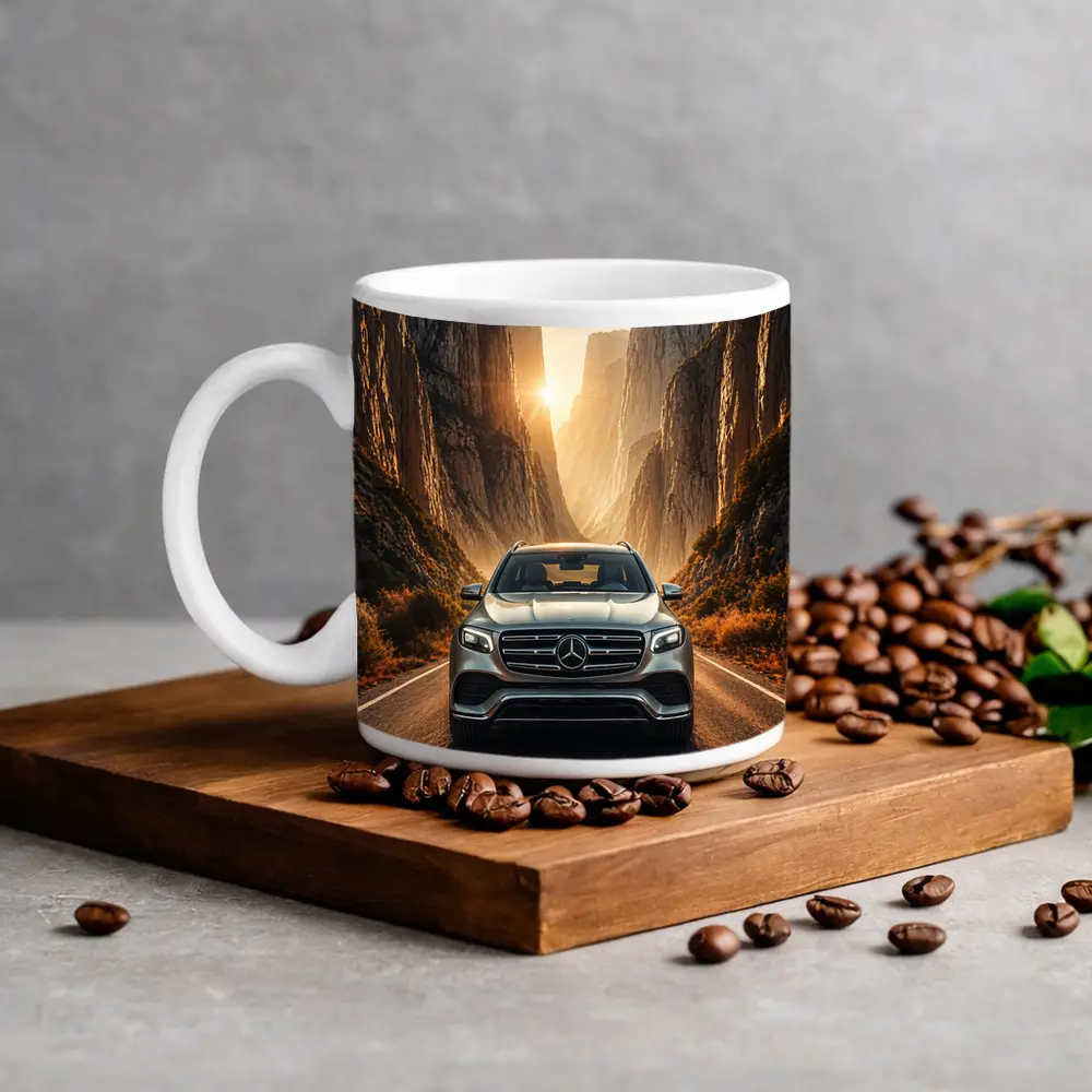 Mercedes GLS SUV Canyon Road Sunset – Mugs