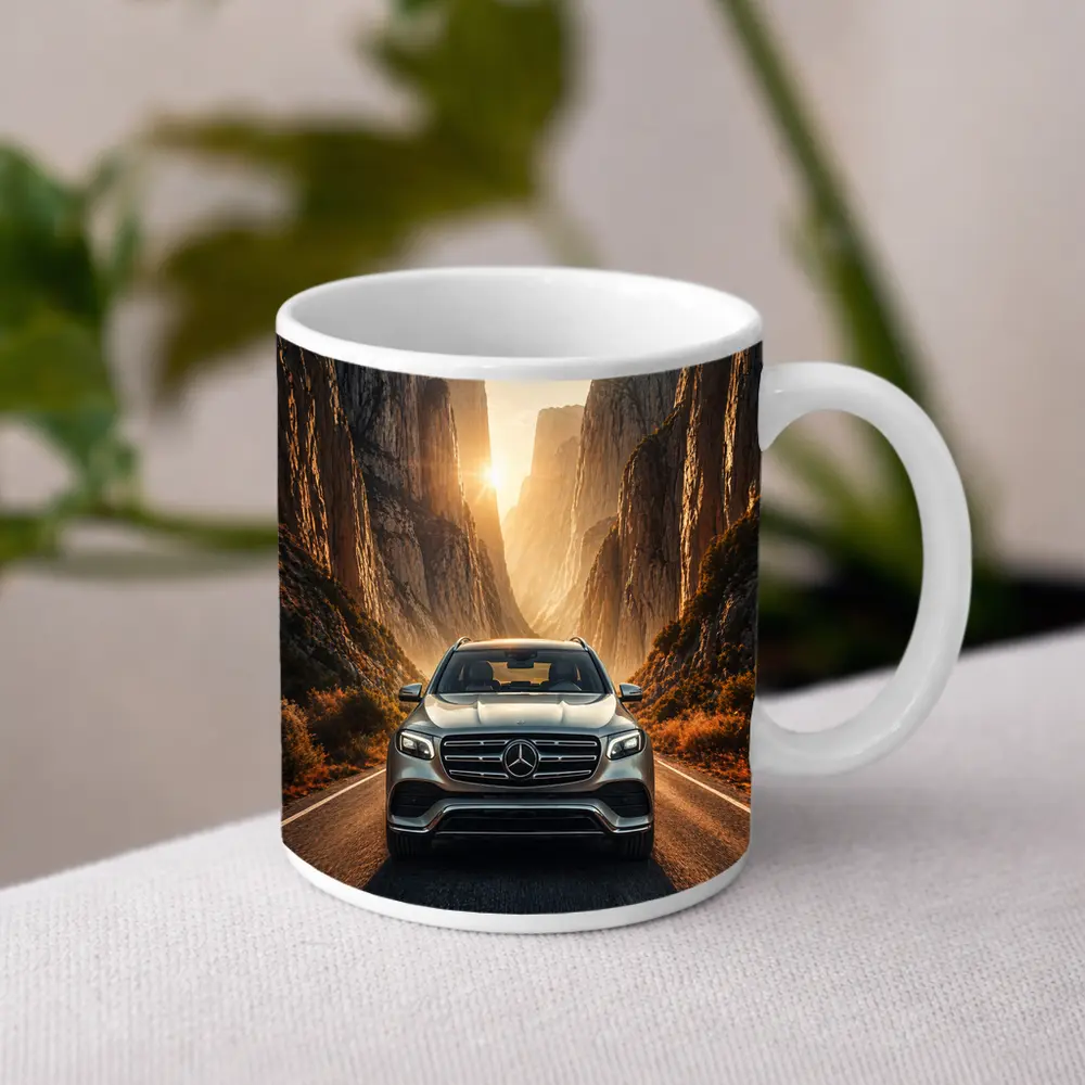 Mercedes GLS SUV Canyon Road Sunset – Mugs