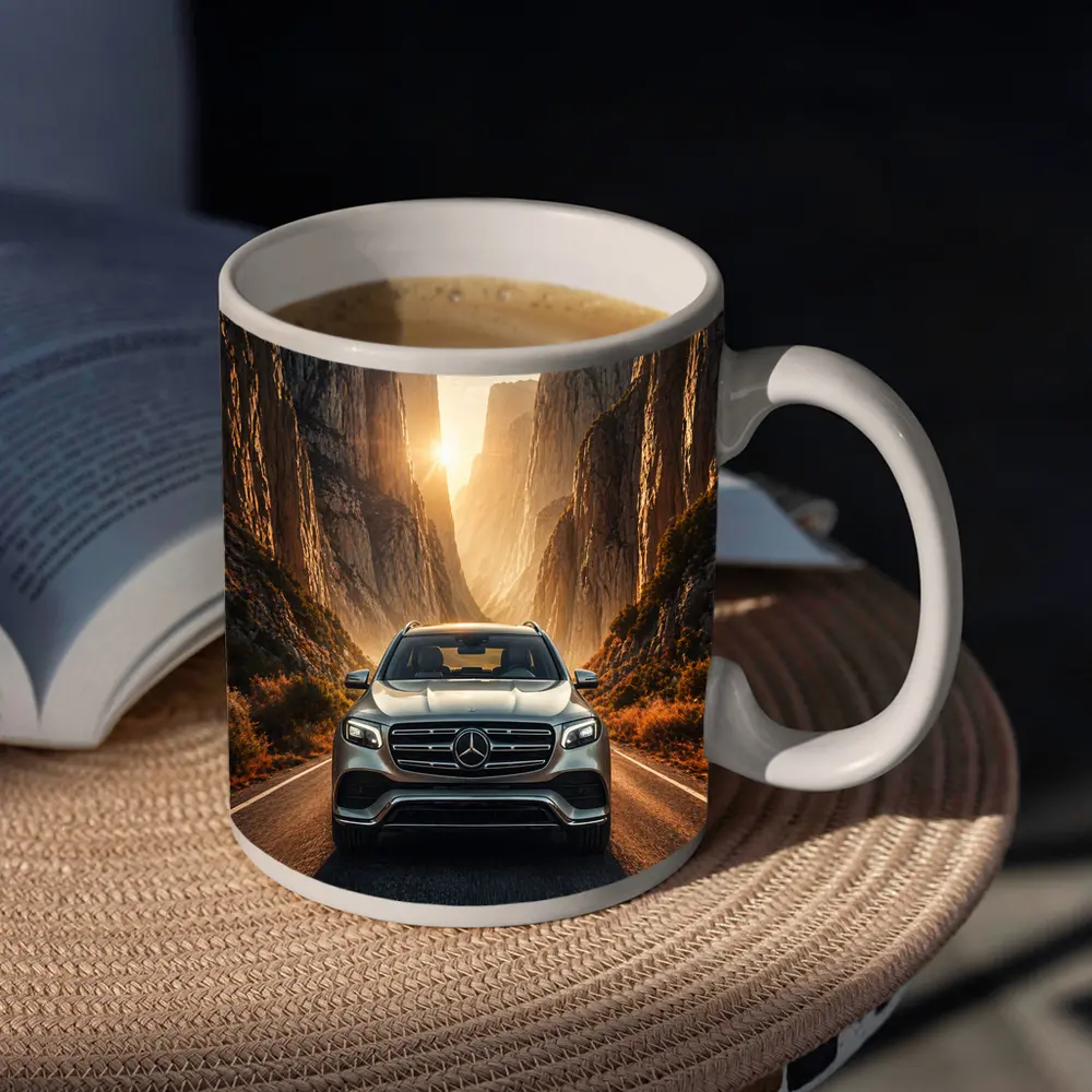 Mercedes GLS SUV Canyon Road Sunset – Mugs
