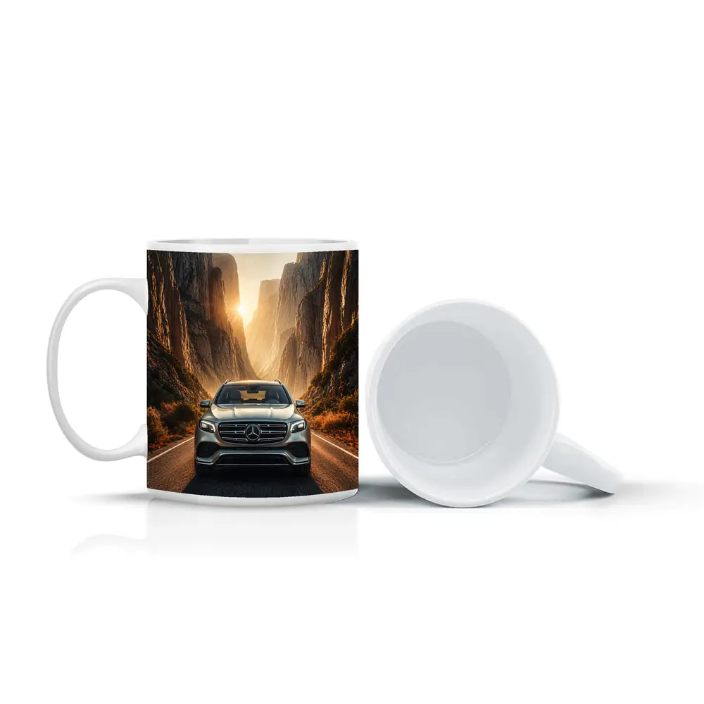 Mercedes GLS SUV Canyon Road Sunset – Mugs