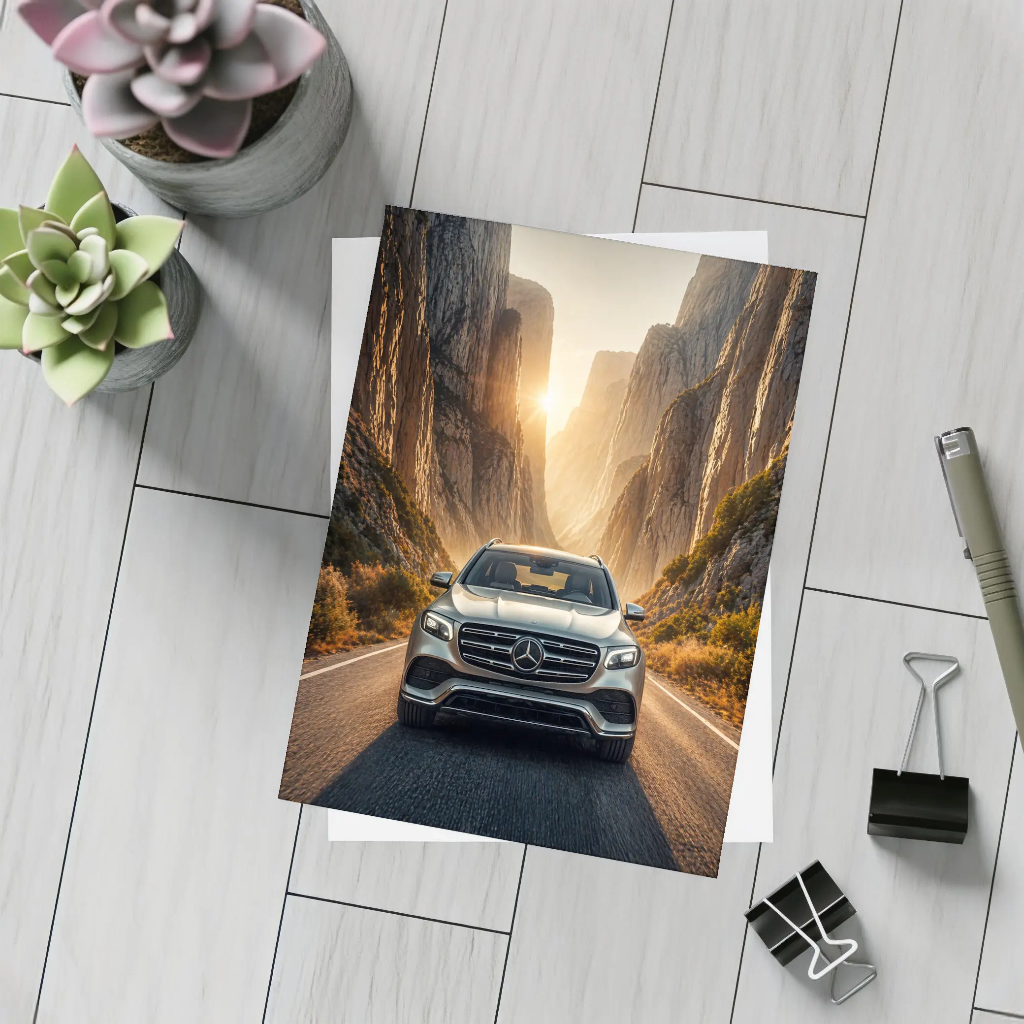 Mercedes GLS SUV Canyon Road Sunset – Postcards