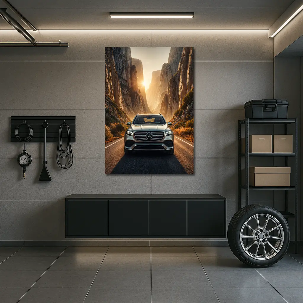 Mercedes GLS SUV Canyon Road Sunset – Wall Art