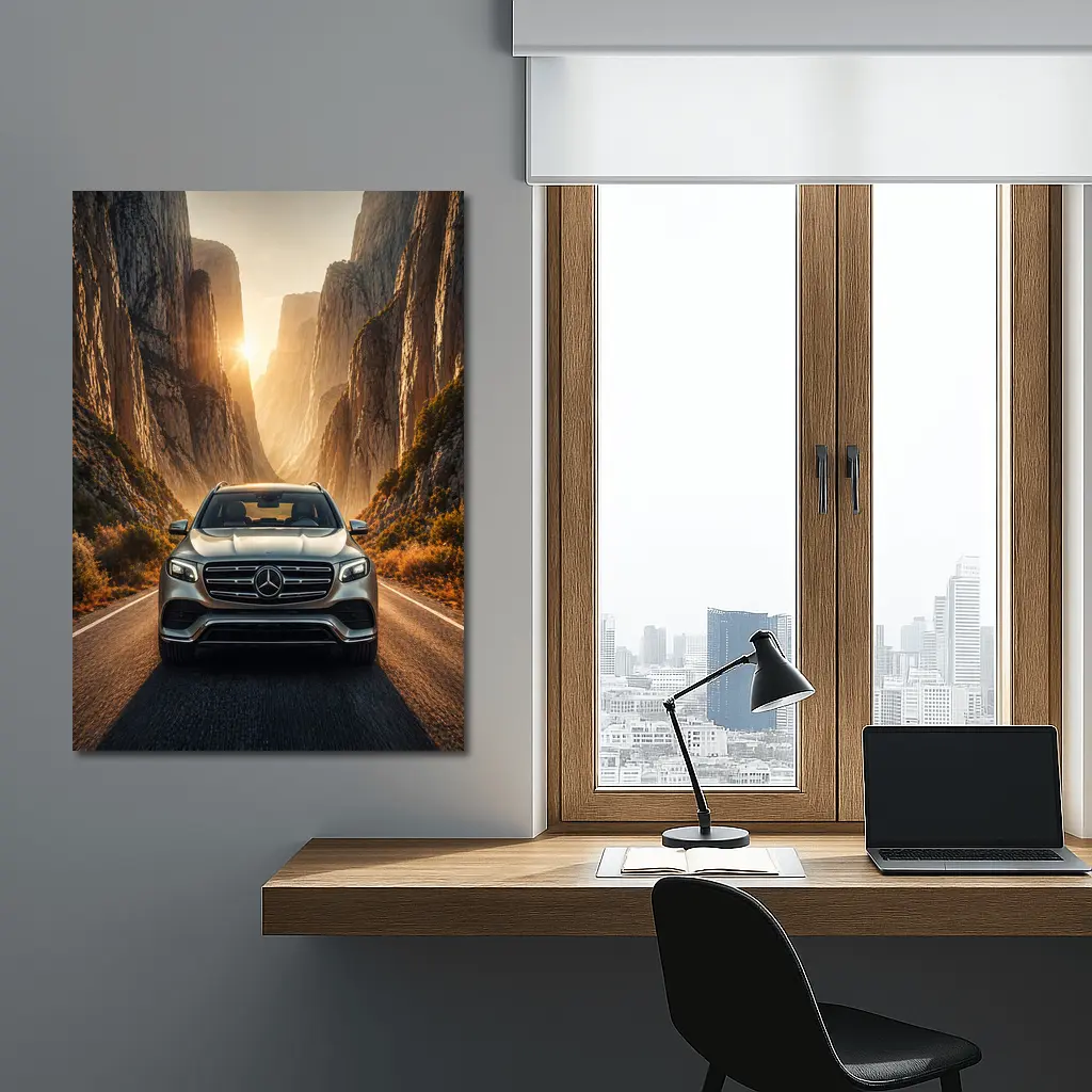 Mercedes GLS SUV Canyon Road Sunset – Wall Art