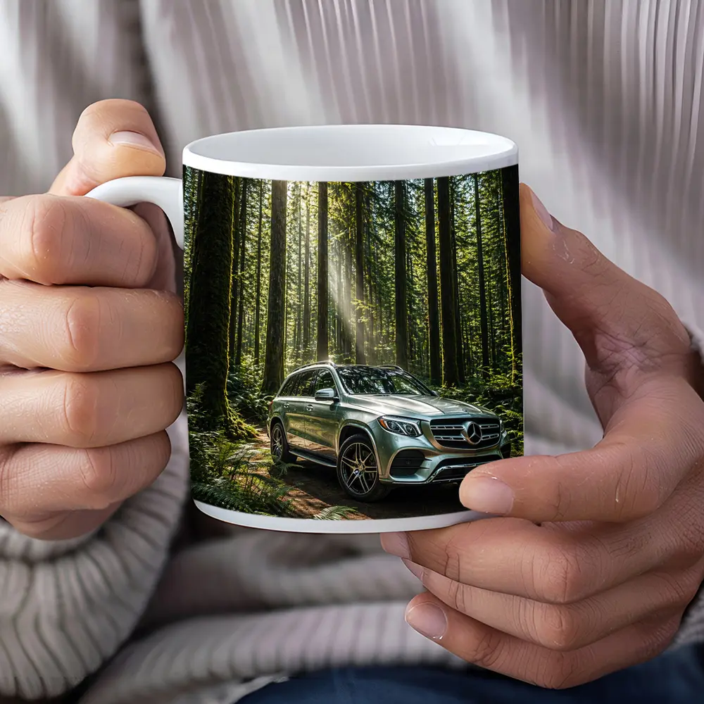Mercedes Benz GLS SUV Forest Sunlight Drive – Mugs