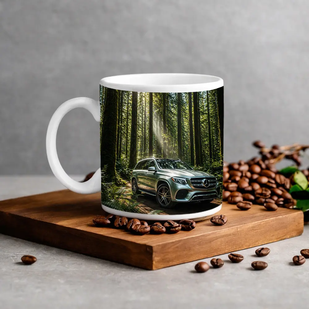 Mercedes Benz GLS SUV Forest Sunlight Drive – Mugs