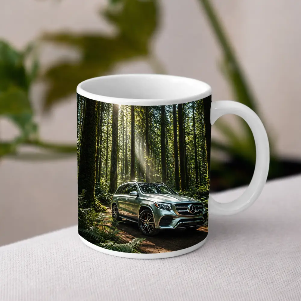 Mercedes Benz GLS SUV Forest Sunlight Drive – Mugs