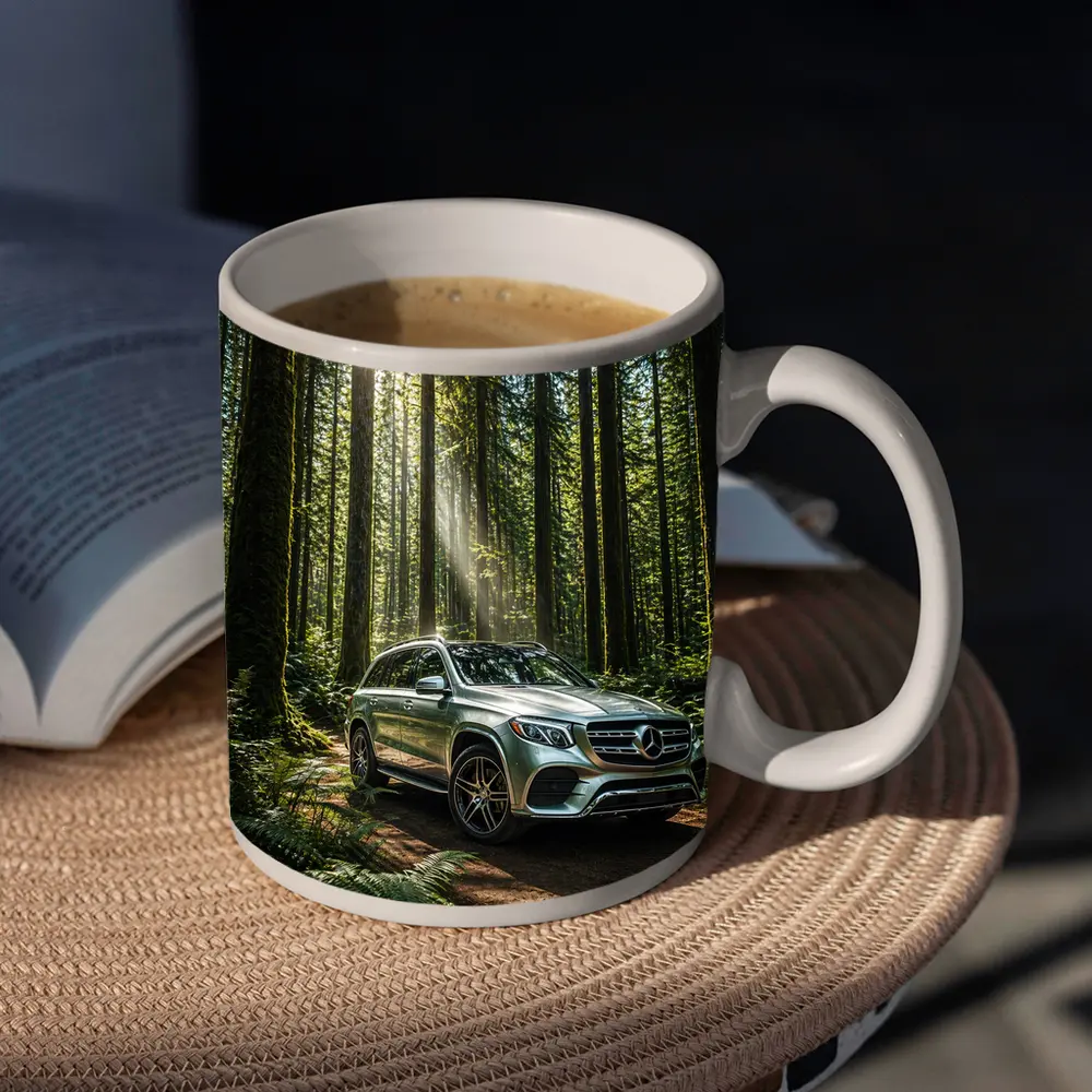 Mercedes Benz GLS SUV Forest Sunlight Drive – Mugs