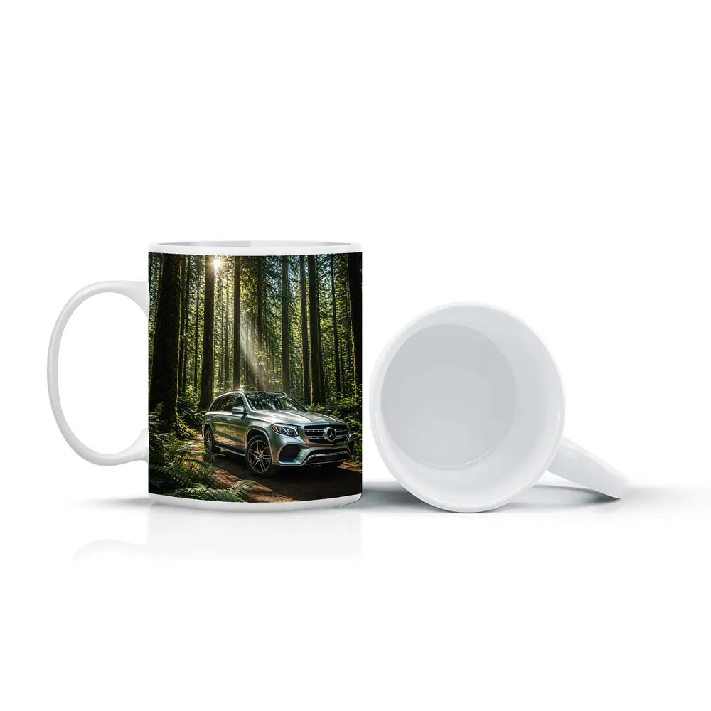 Mercedes Benz GLS SUV Forest Sunlight Drive – Mugs