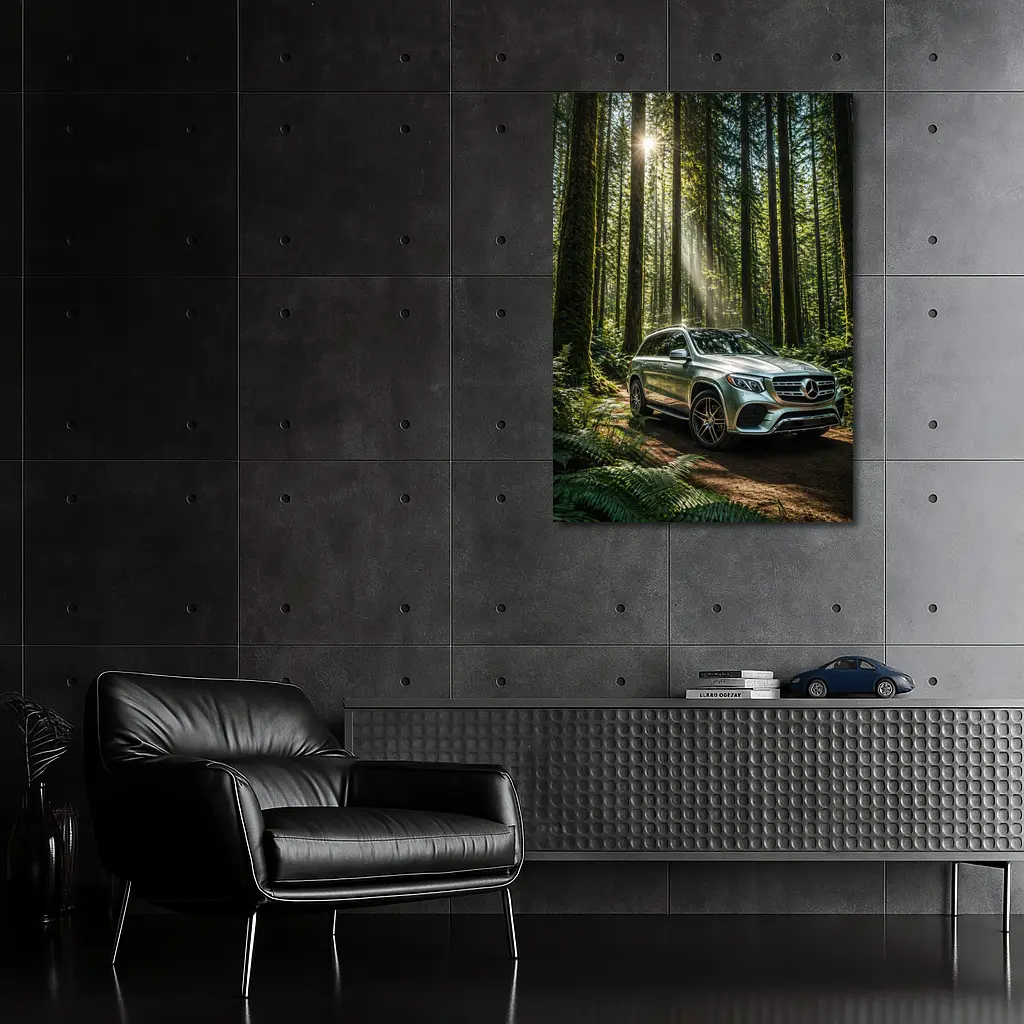 Mercedes Benz GLS SUV Forest Sunlight Drive – Wall Art