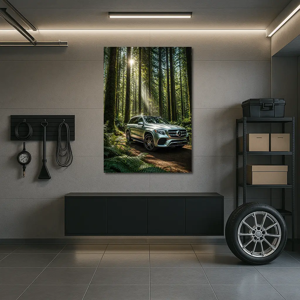 Mercedes Benz GLS SUV Forest Sunlight Drive – Wall Art