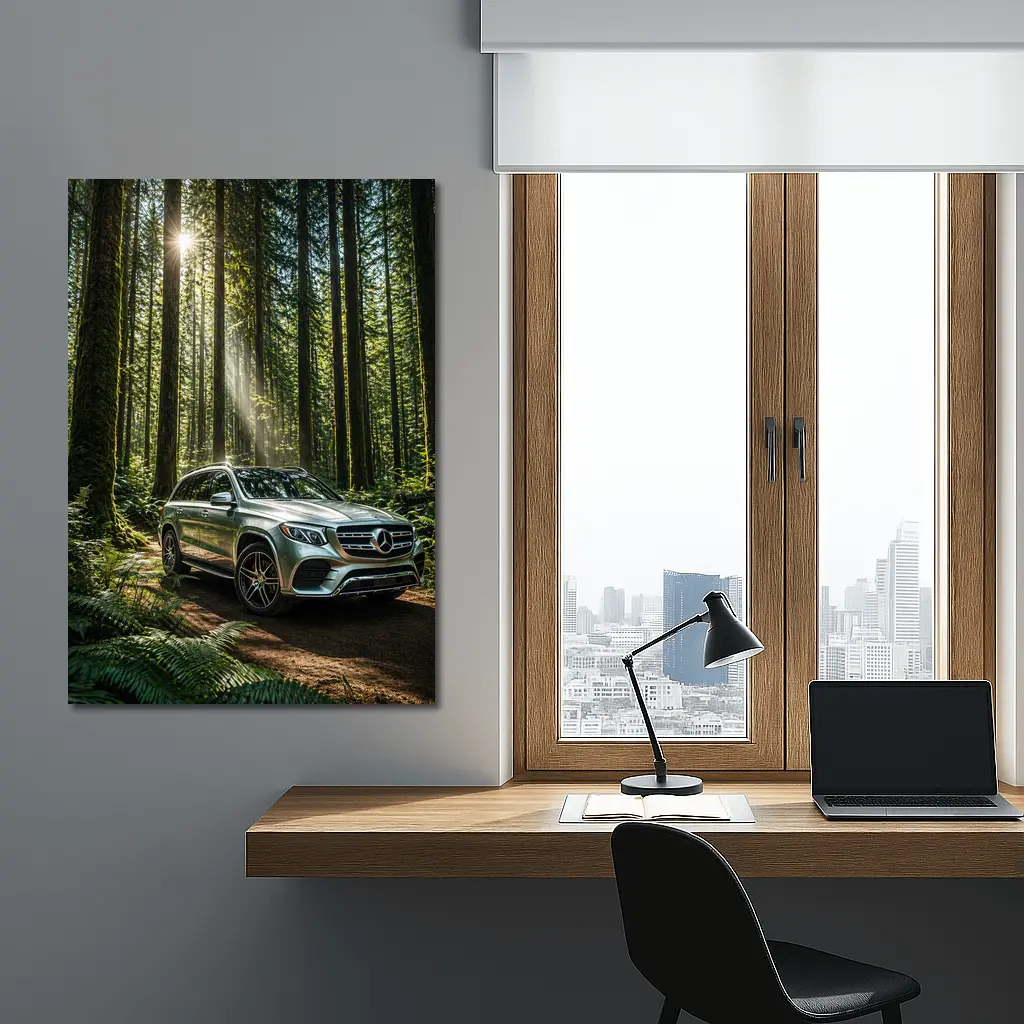 Mercedes Benz GLS SUV Forest Sunlight Drive – Wall Art