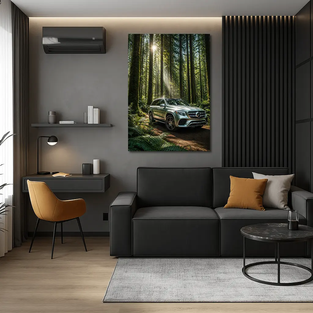 Mercedes Benz GLS SUV Forest Sunlight Drive – Wall Art