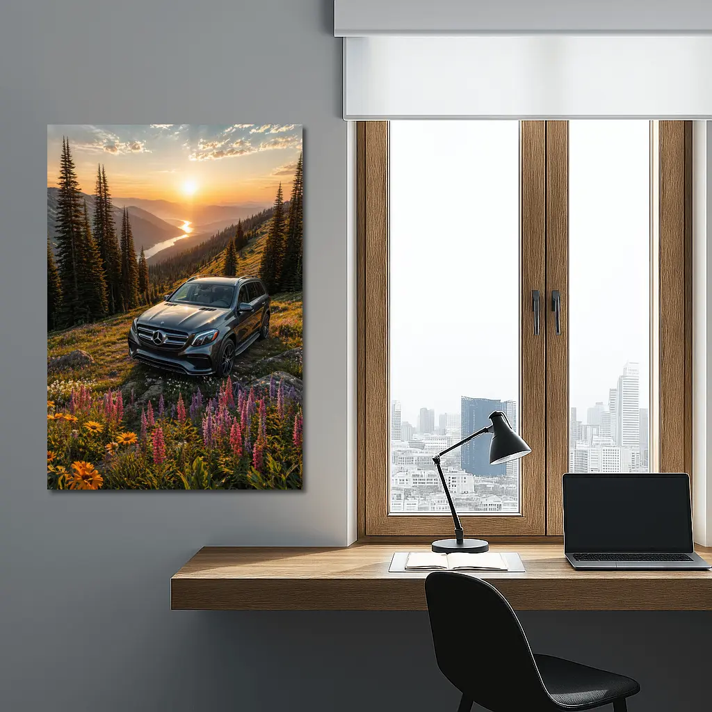 Mercedes Benz GLS Mountain Wildflower Sunset – Wall Art