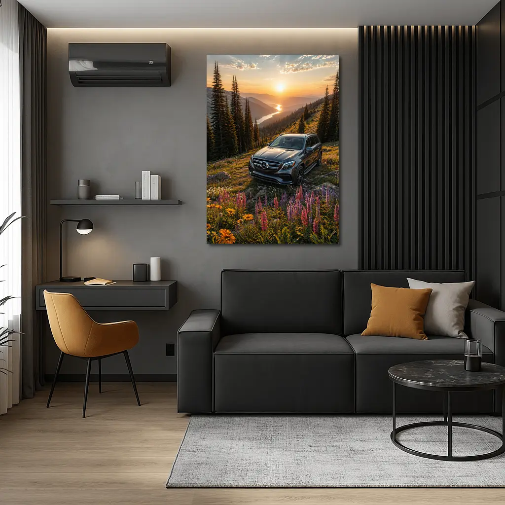 Mercedes Benz GLS Mountain Wildflower Sunset – Wall Art