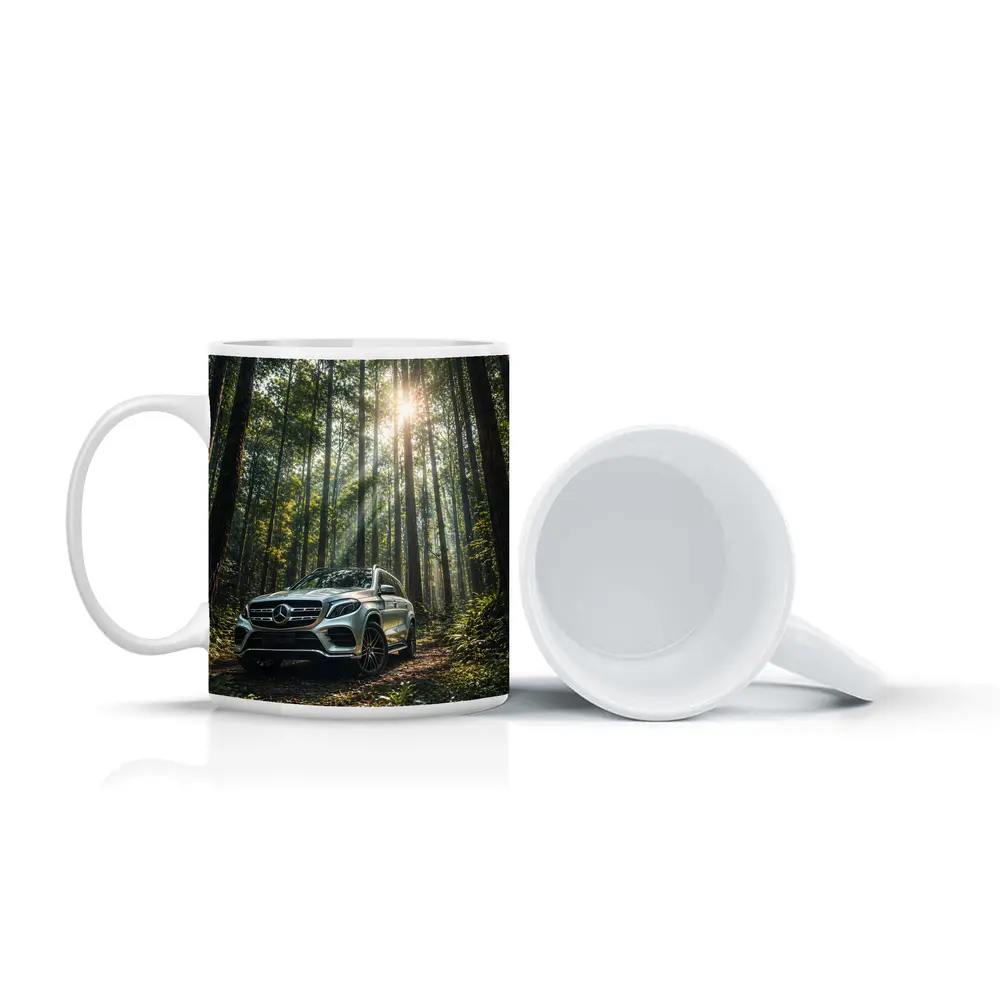 Mercedes Benz GLS Silver SUV Forest Light – Mugs