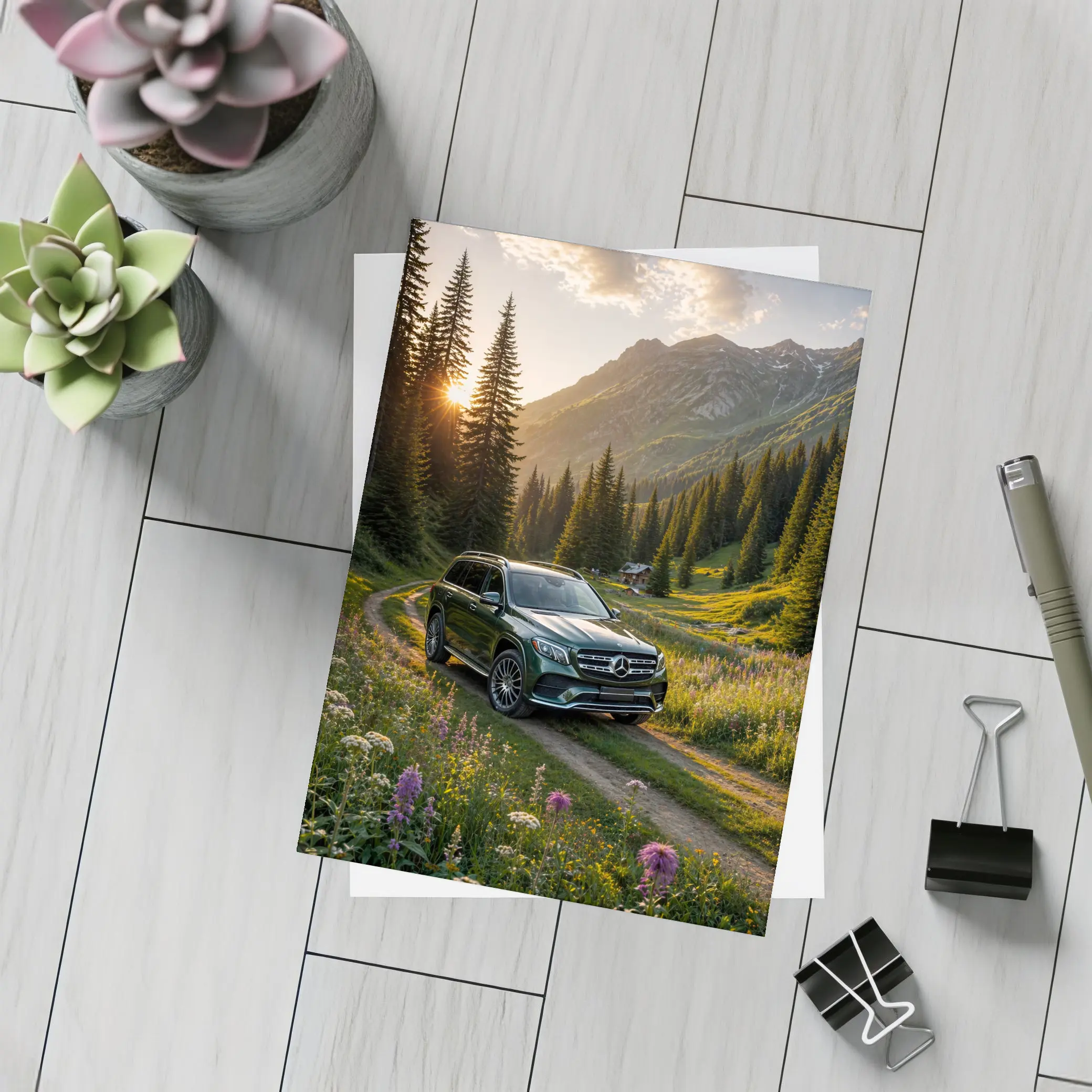 Mercedes Benz GLS Mountain Valley Sunset – Postcards