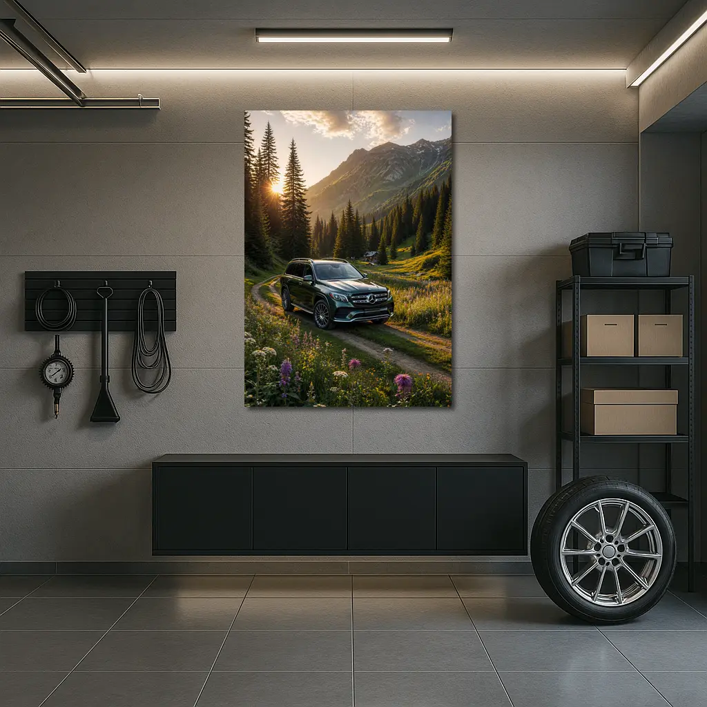Mercedes Benz GLS Mountain Valley Sunset – Wall Art