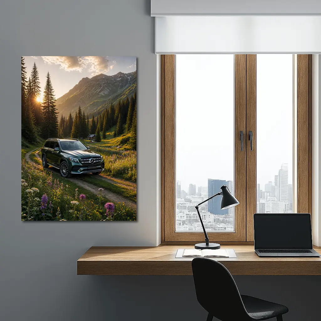 Mercedes Benz GLS Mountain Valley Sunset – Wall Art