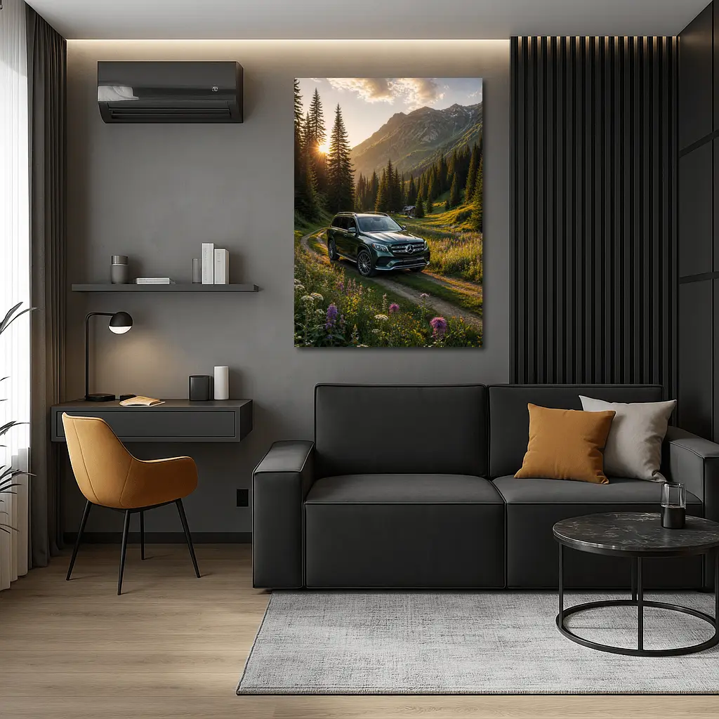 Mercedes Benz GLS Mountain Valley Sunset – Wall Art
