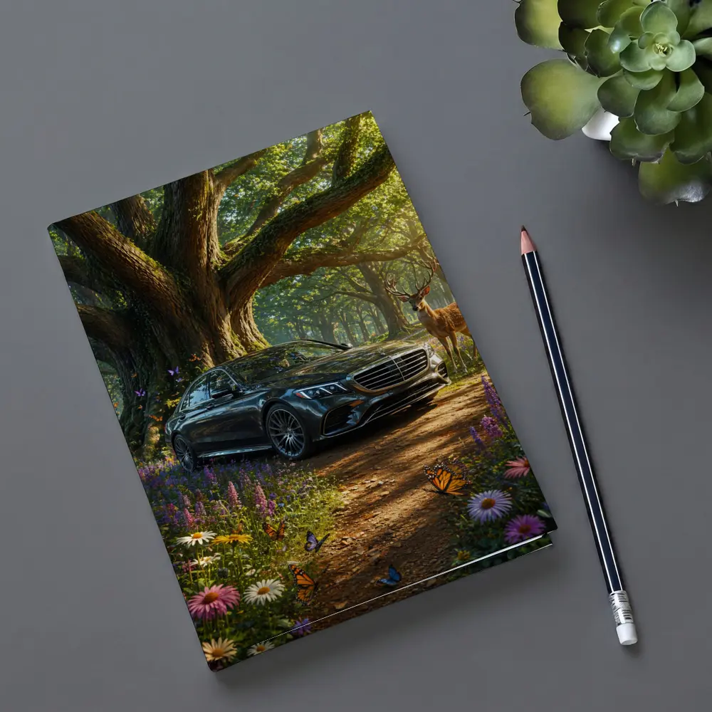 Mercedes S Class Parked In Enchanted Forest – Notebooks