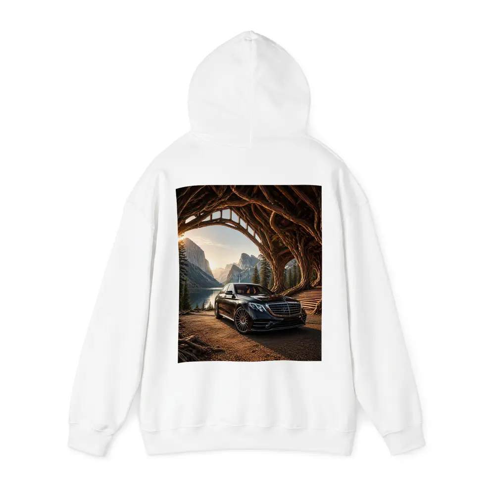 Mercedes S Class Black Mountain Lake Setting – Hoodies