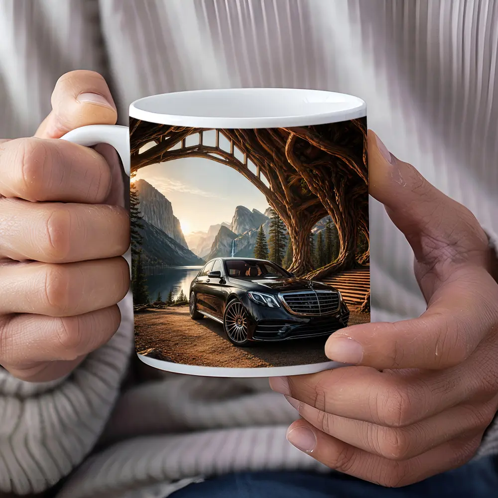 Mercedes S Class Black Mountain Lake Setting – Mugs