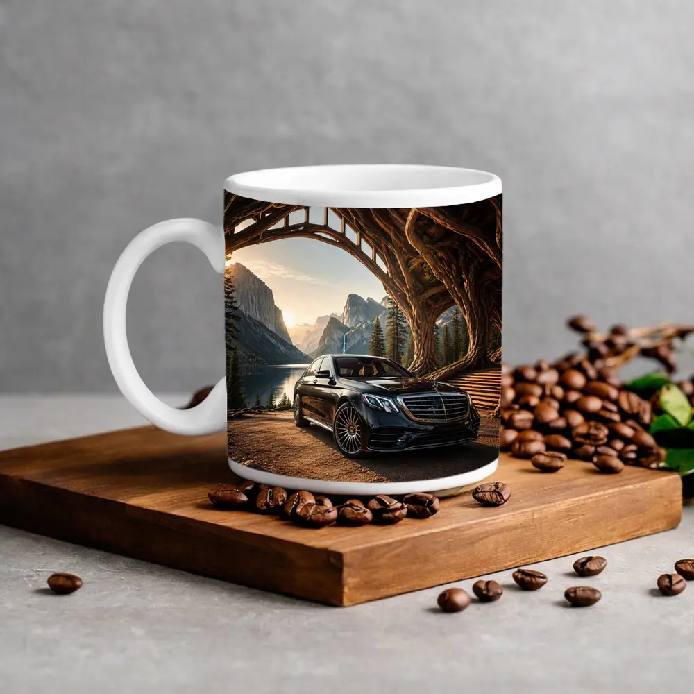 Mercedes S Class Black Mountain Lake Setting – Mugs