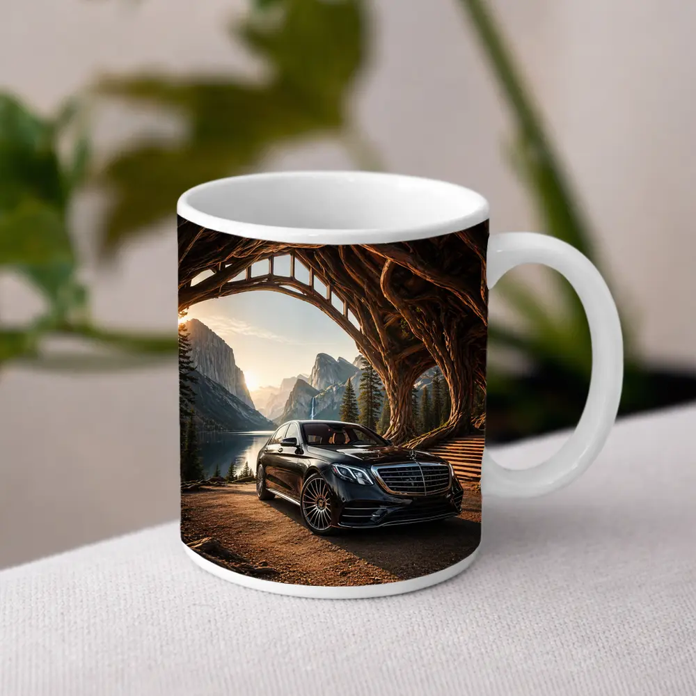 Mercedes S Class Black Mountain Lake Setting – Mugs
