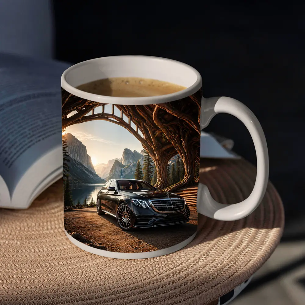 Mercedes S Class Black Mountain Lake Setting – Mugs