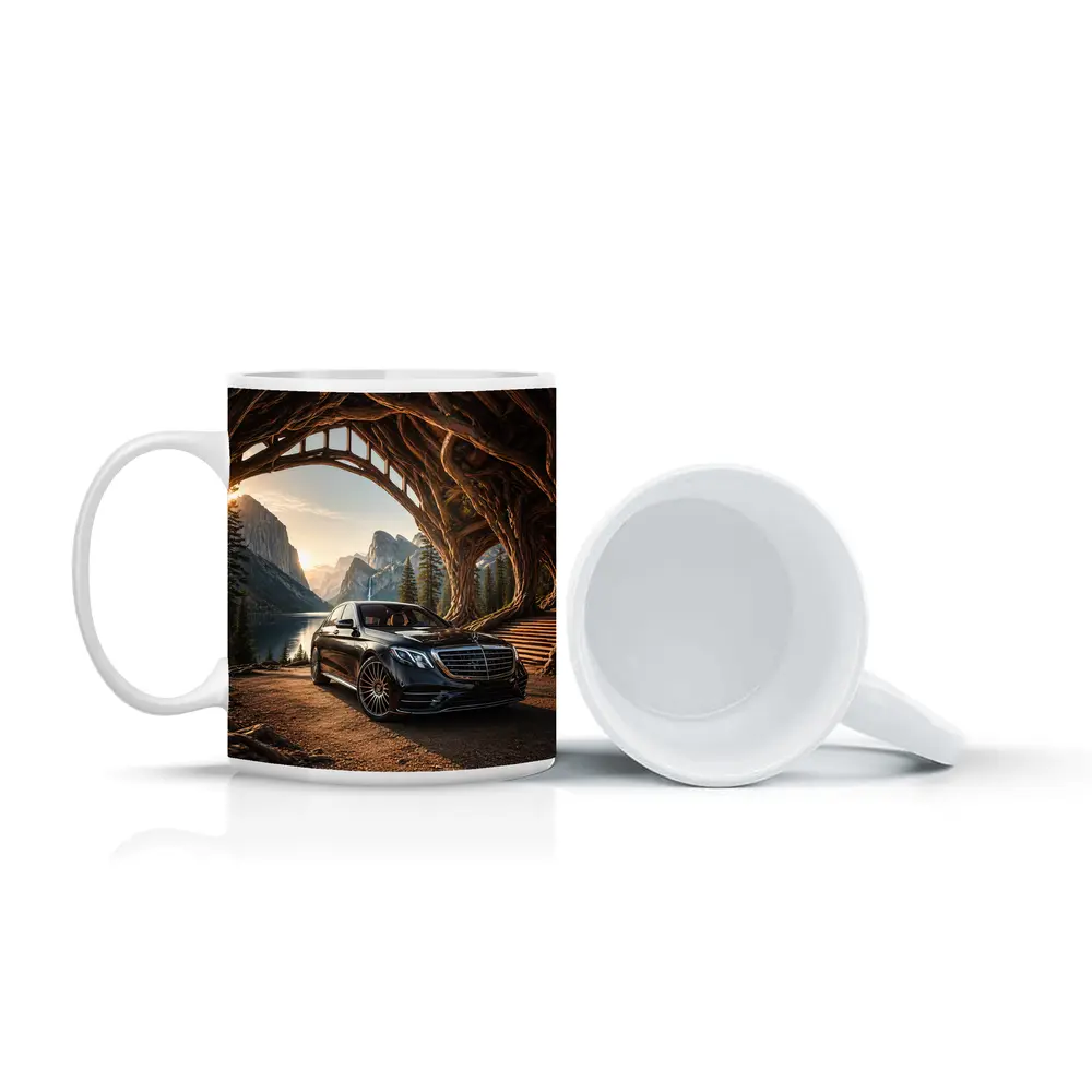 Mercedes S Class Black Mountain Lake Setting – Mugs