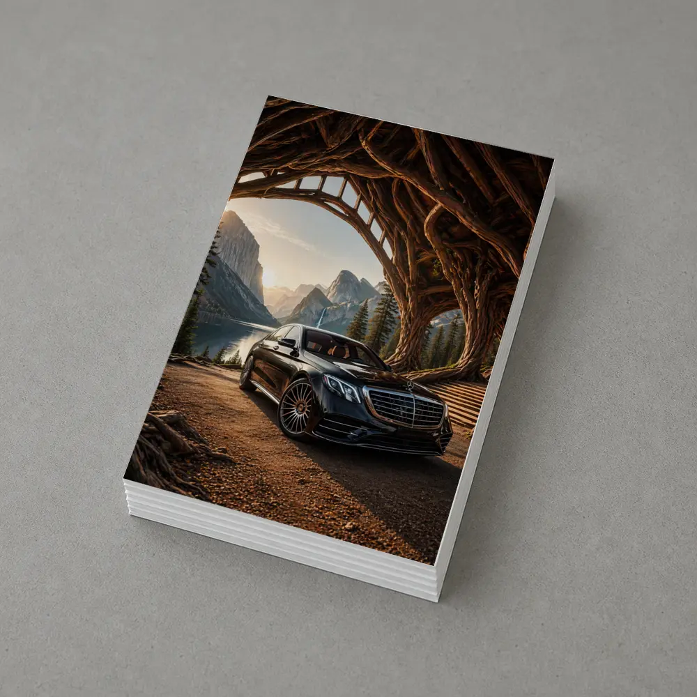 Mercedes S Class Black Mountain Lake Setting – Postcards