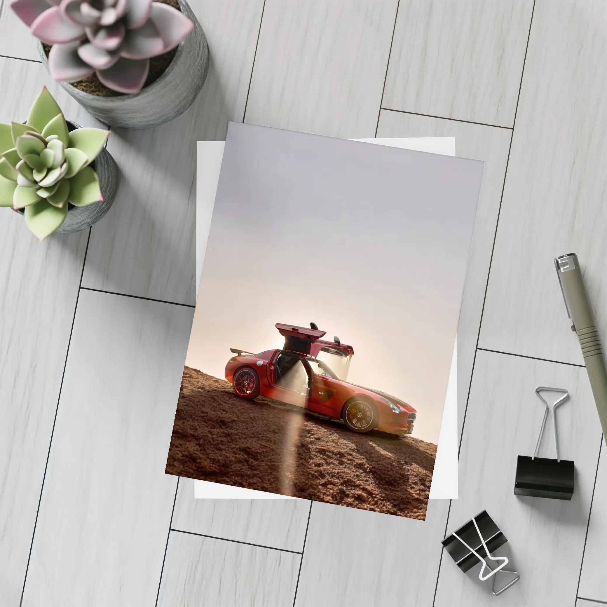 Mercedes SLS AMG Red Desert Gullwing – Postcards