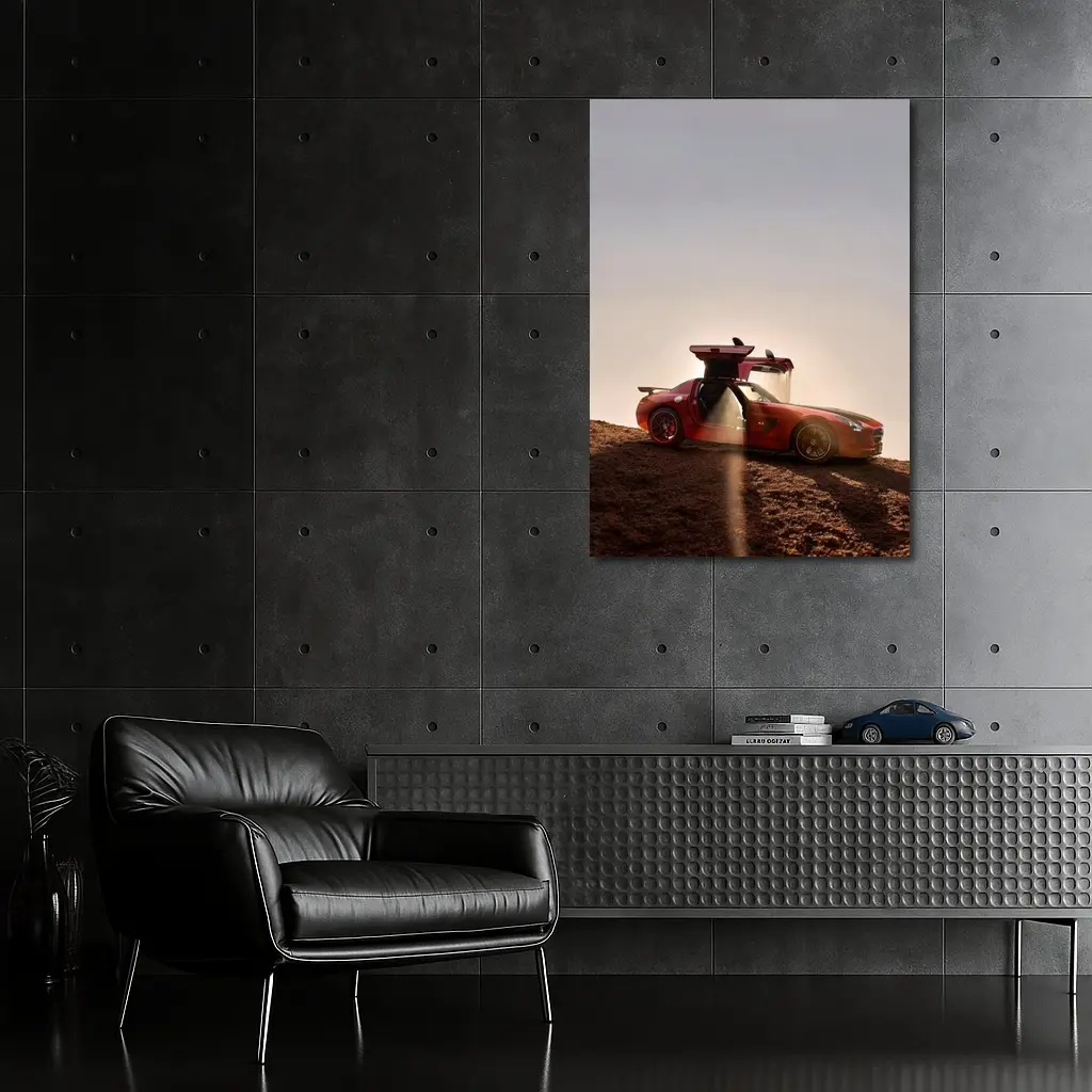 Mercedes SLS AMG Red Desert Gullwing – Wall Art