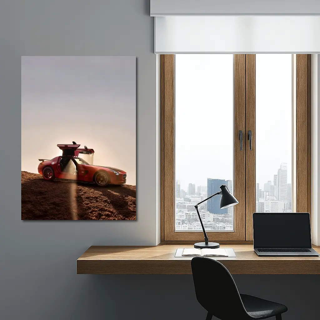 Mercedes SLS AMG Red Desert Gullwing – Wall Art