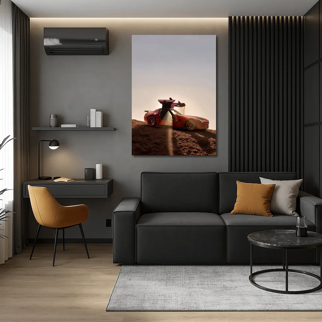 Mercedes SLS AMG Red Desert Gullwing – Wall Art