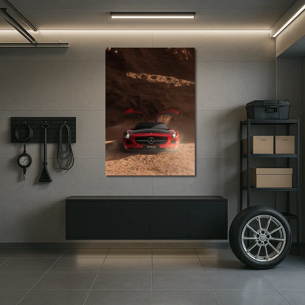 Mercedes SLS AMG Gullwing Desert Canyon – Wall Art
