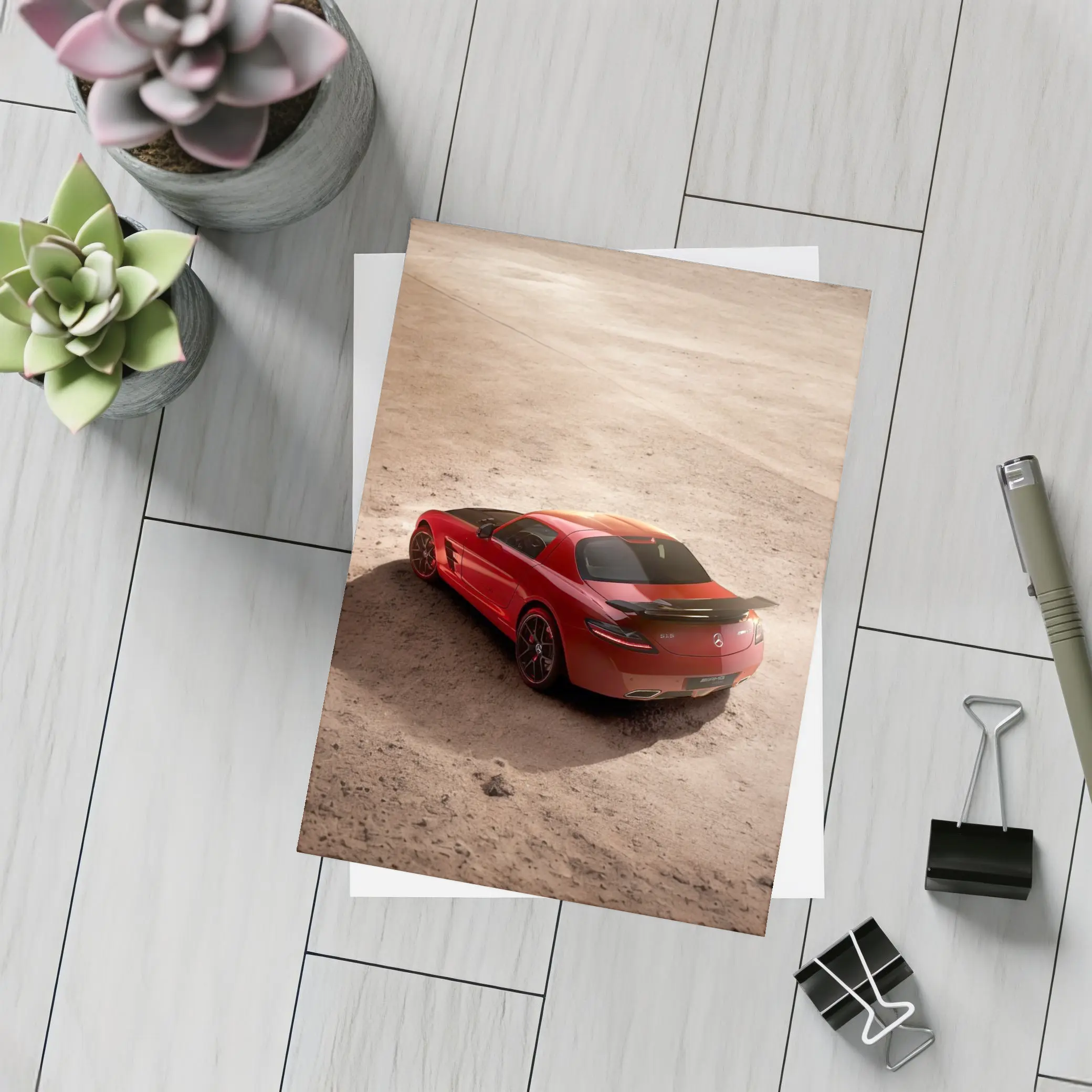 Mercedes SLS AMG Red Desert Sand – Postcards