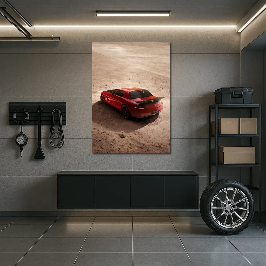 Mercedes SLS AMG Red Desert Sand – Wall Art