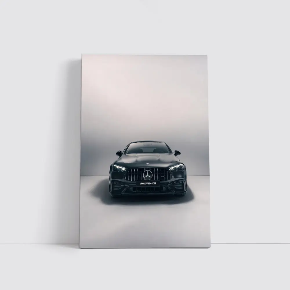 Mercedes AMG Black Coupe Studio Front View – Wall Art