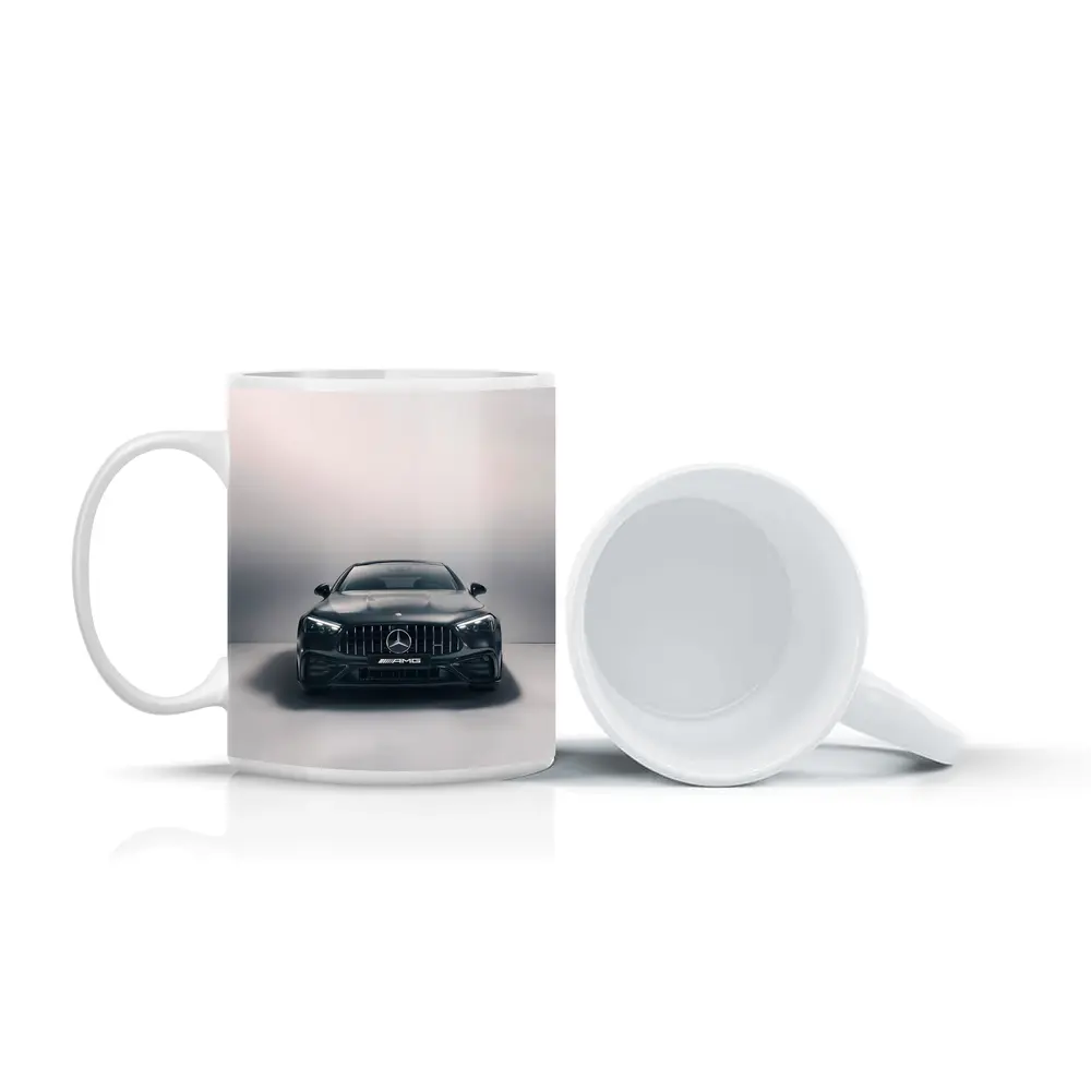 Mercedes AMG Black Coupe Studio Front View – Mugs