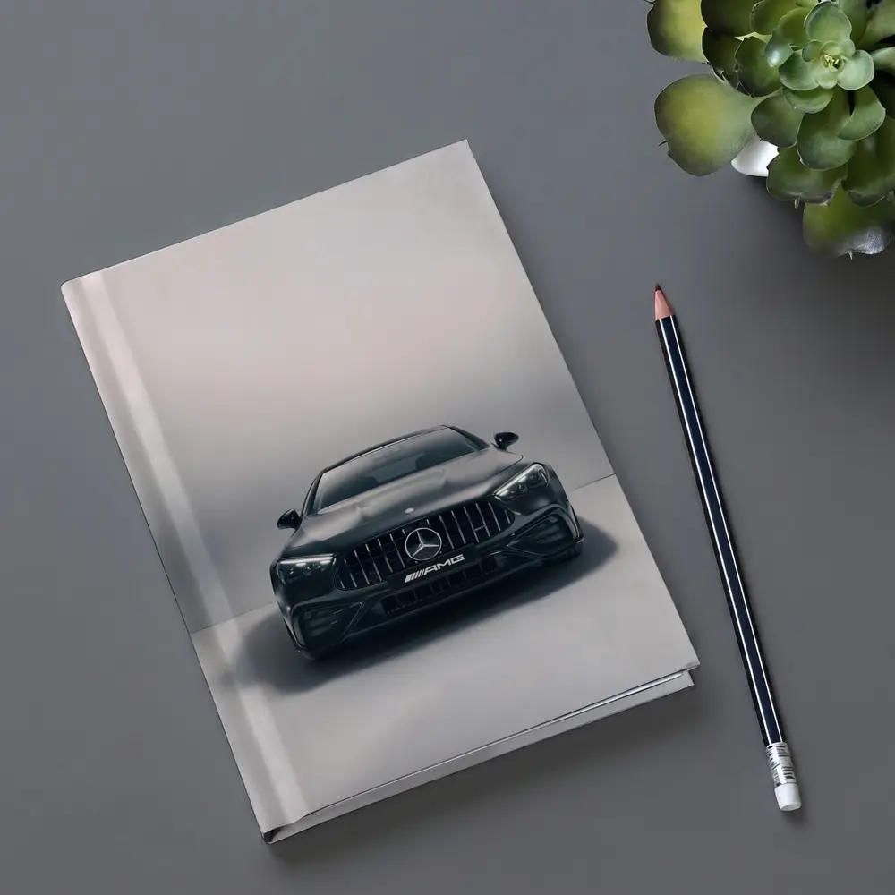 Mercedes AMG Black Coupe Studio Front View – Notebooks