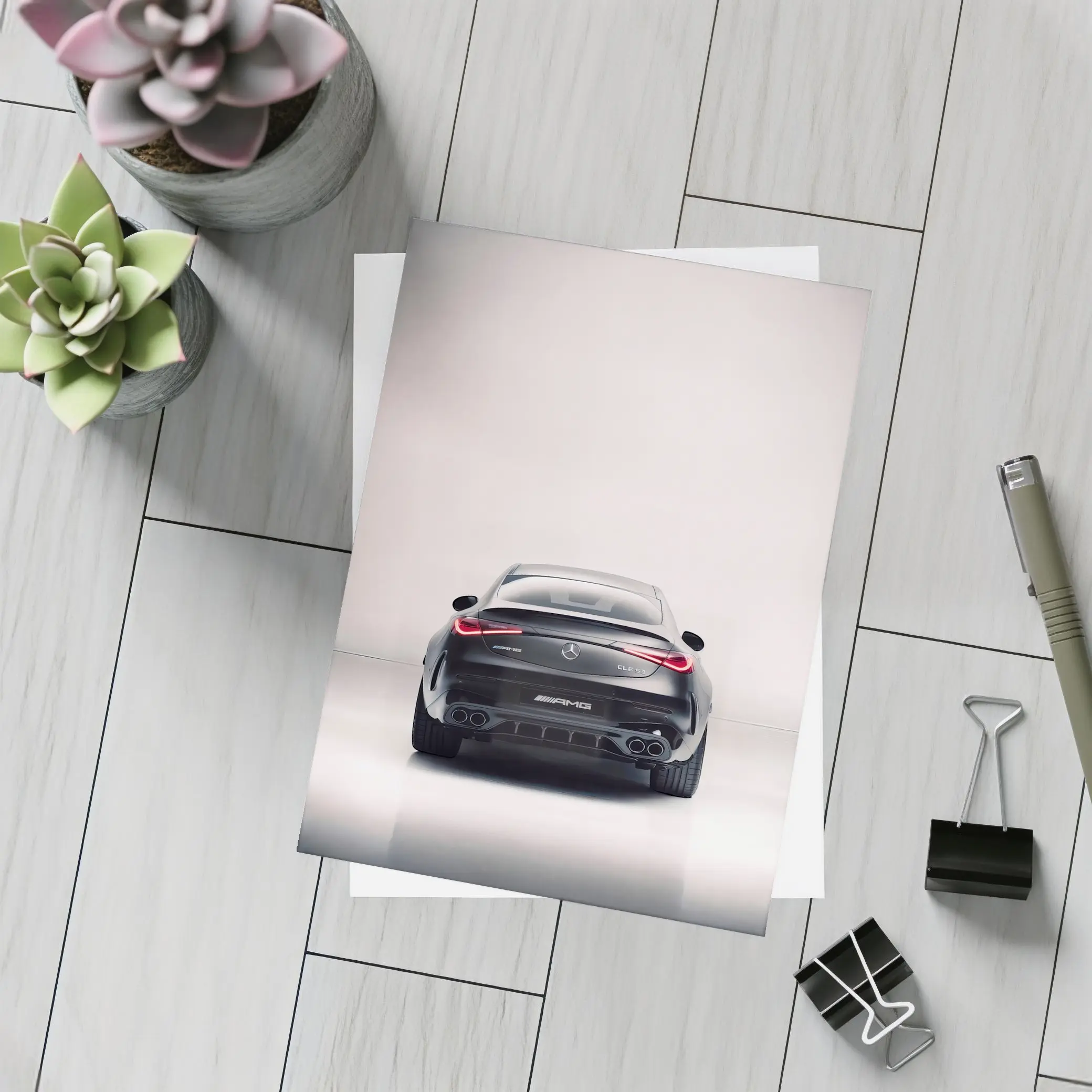 Mercedes AMG CLE Rear View Dark Studio – Postcards