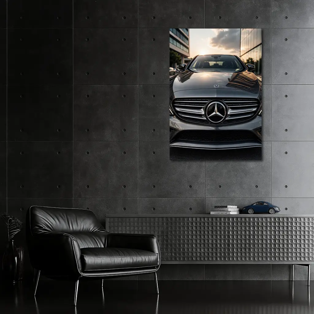Mercedes C Class Front Grille Sunset City – Wall Art
